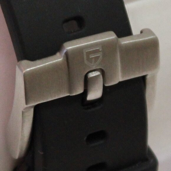 Men's Meca Quartz Chronograph Tachymeter 3 Sub-Dials Date Rubber Strap 40mm - Picture 13 of 15